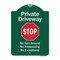 Signmission Private Driveway No Turn Around Or Trespassing No Exceptions W/ Stop Alum Sign, 24" H, GW-1824-9922 A-DES-GW-1824-9922 - alternate 1